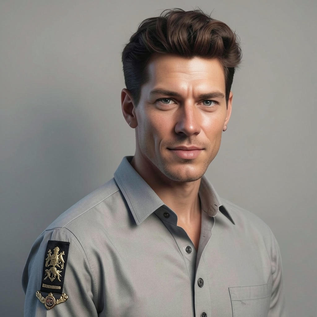 Bartender Wearing a Garter on Their Shirt Sleeve Photo Style