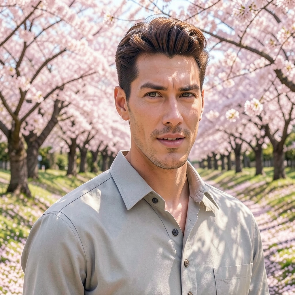 Big in Japan, in a Cherry Blossom Garden Photo Style