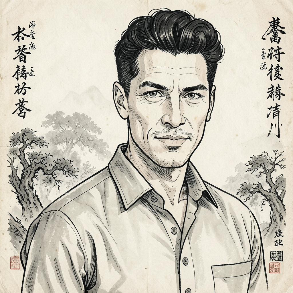 Chinese Traditional Ink Drawings from Old Times Photo Style