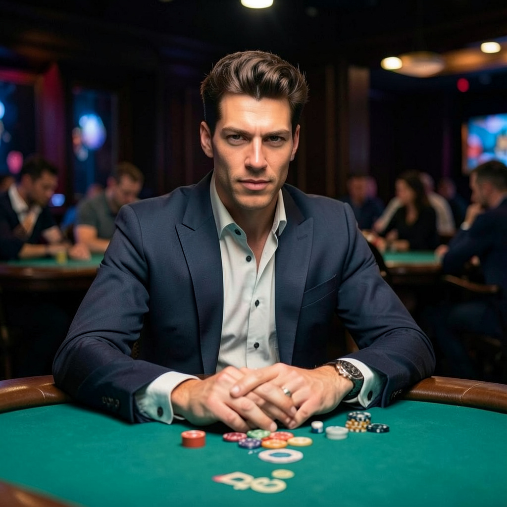 Croupier at the Poker Table Photo Style