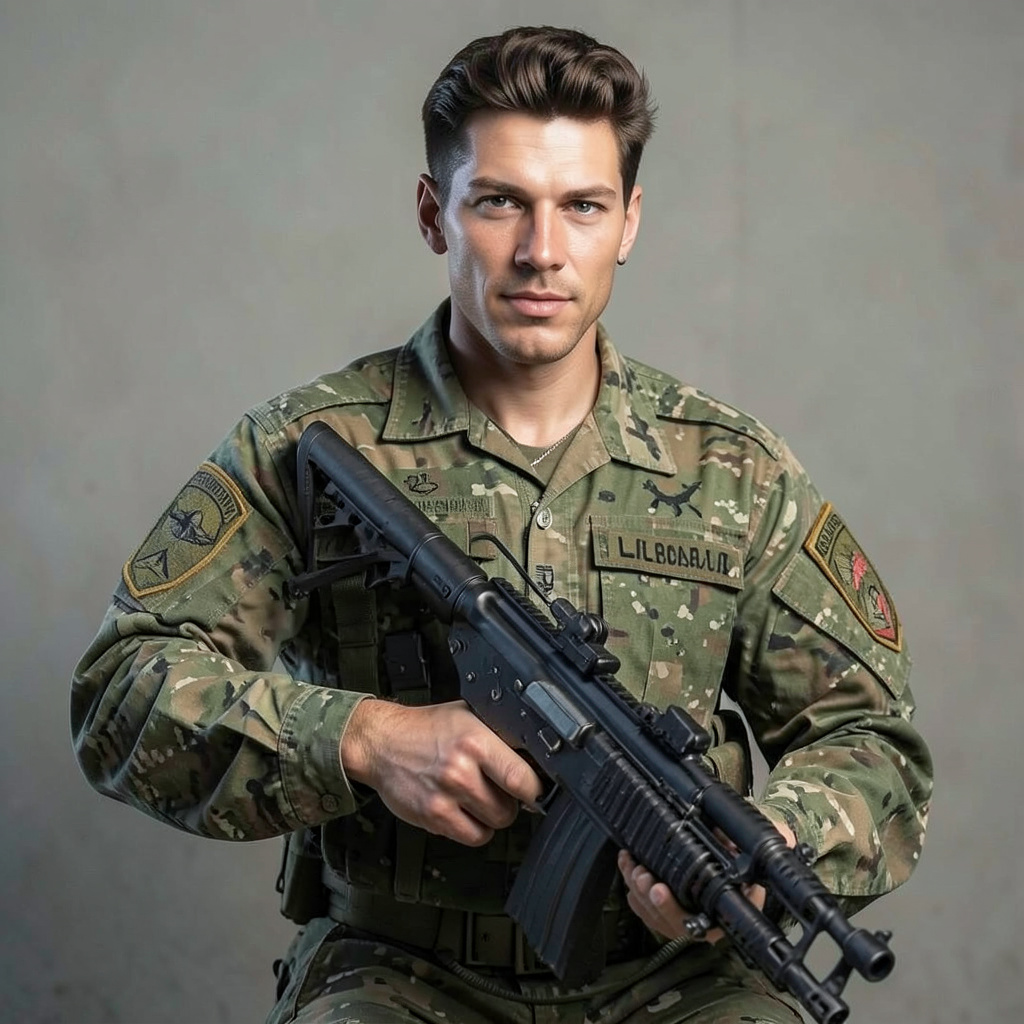 Военная форма для девушек с автоматом Photo Style
