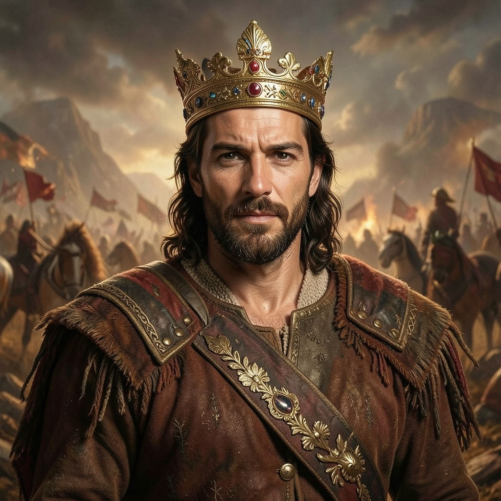 King Spartacus With A Crown Photo Style