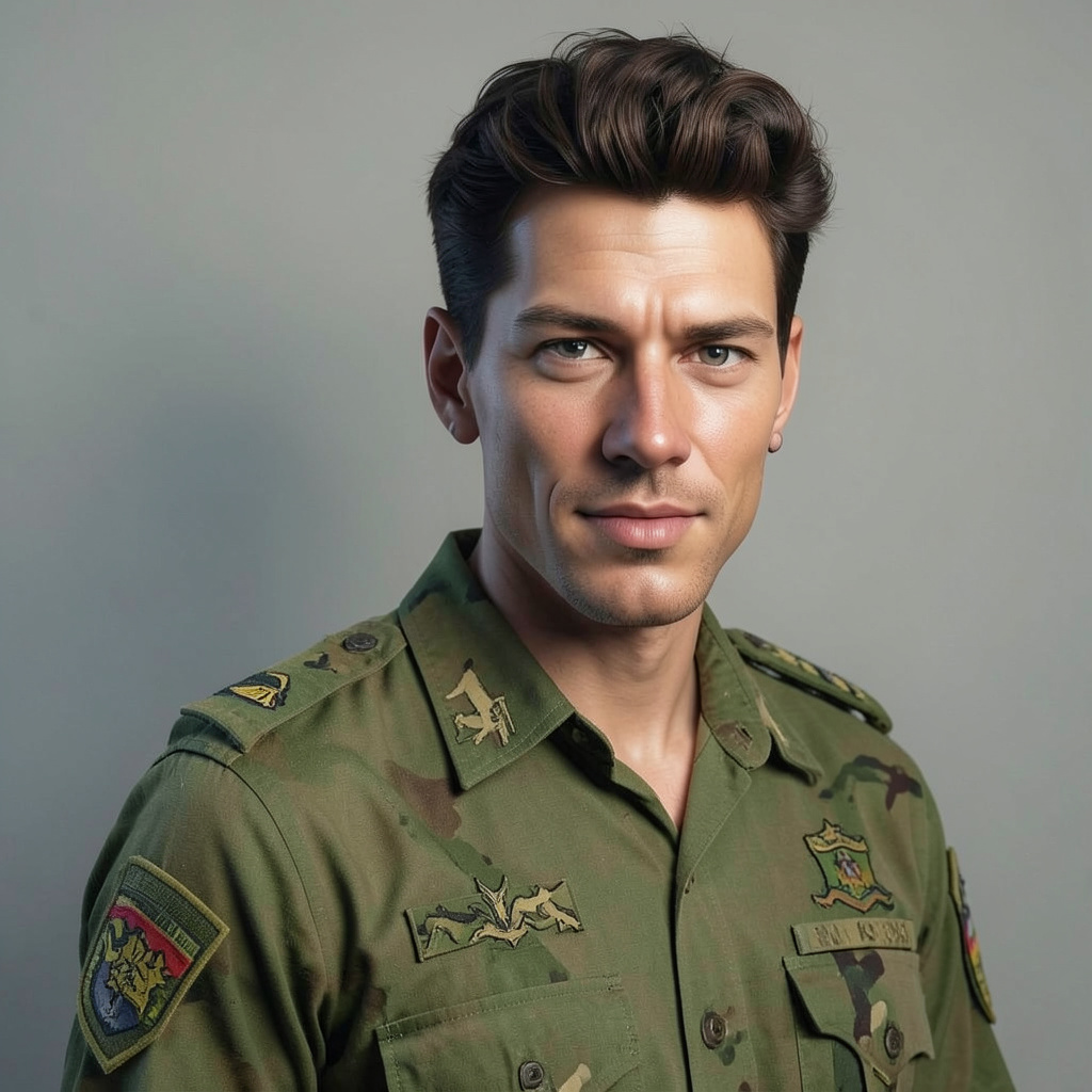 Realistic Convert Clothes to Military Uniform Photo Style