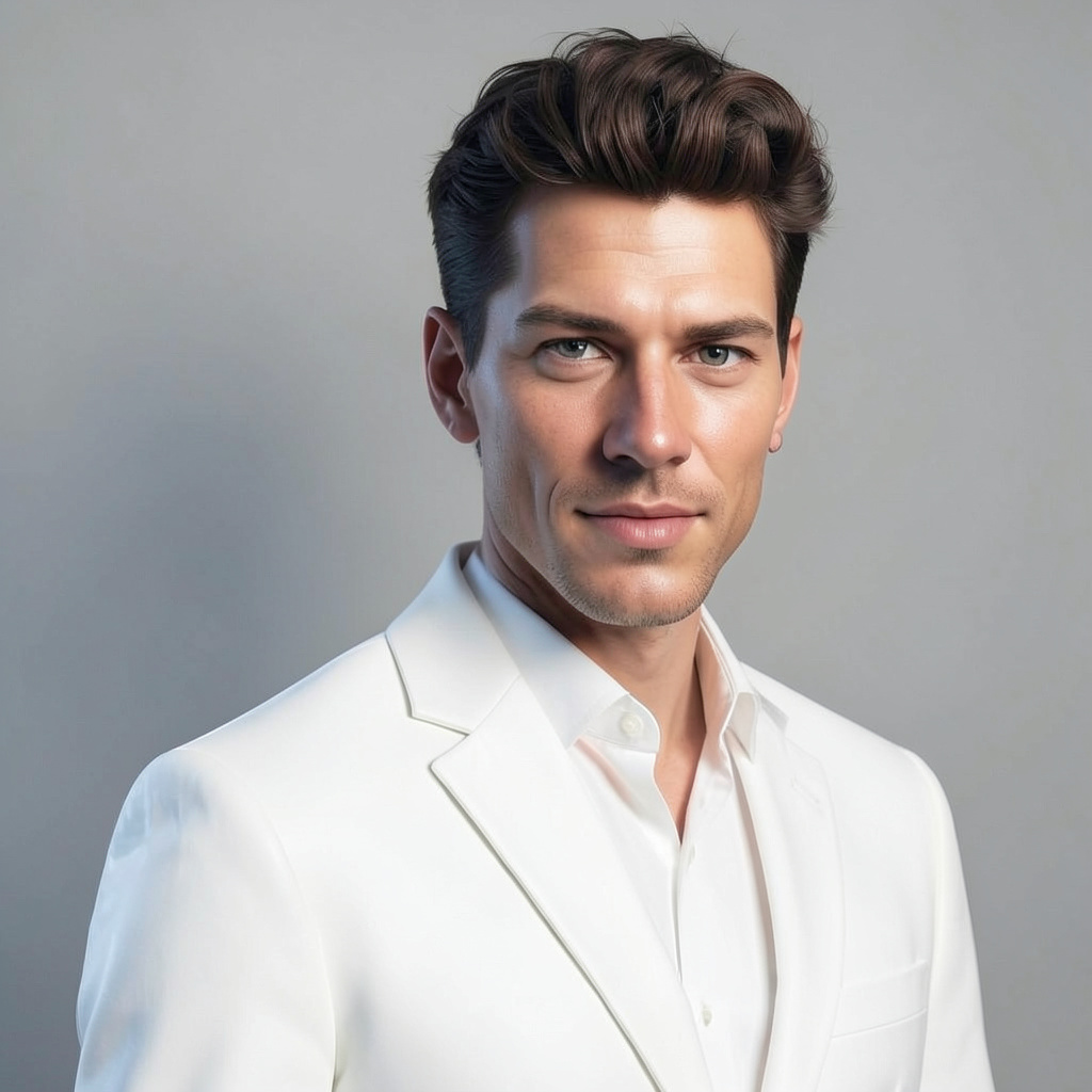 White PVC Suit Photo Style