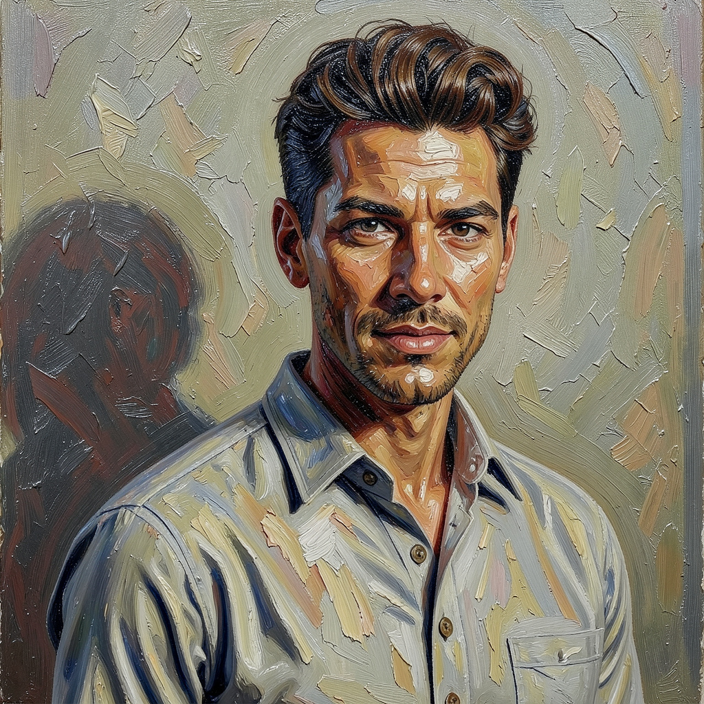 Mix of Photo Realistic Oil Painting and Impasto Photo Style