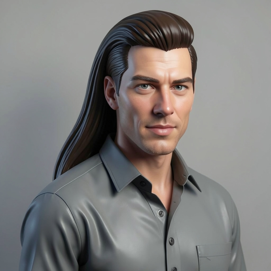 Smooth Hair, Long Ponytail, PVC Costume Photo Style