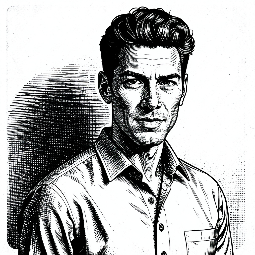 Turn This Picture to a Detailed Black and White Wood Cut or Linocut Engraving Image Photo Style