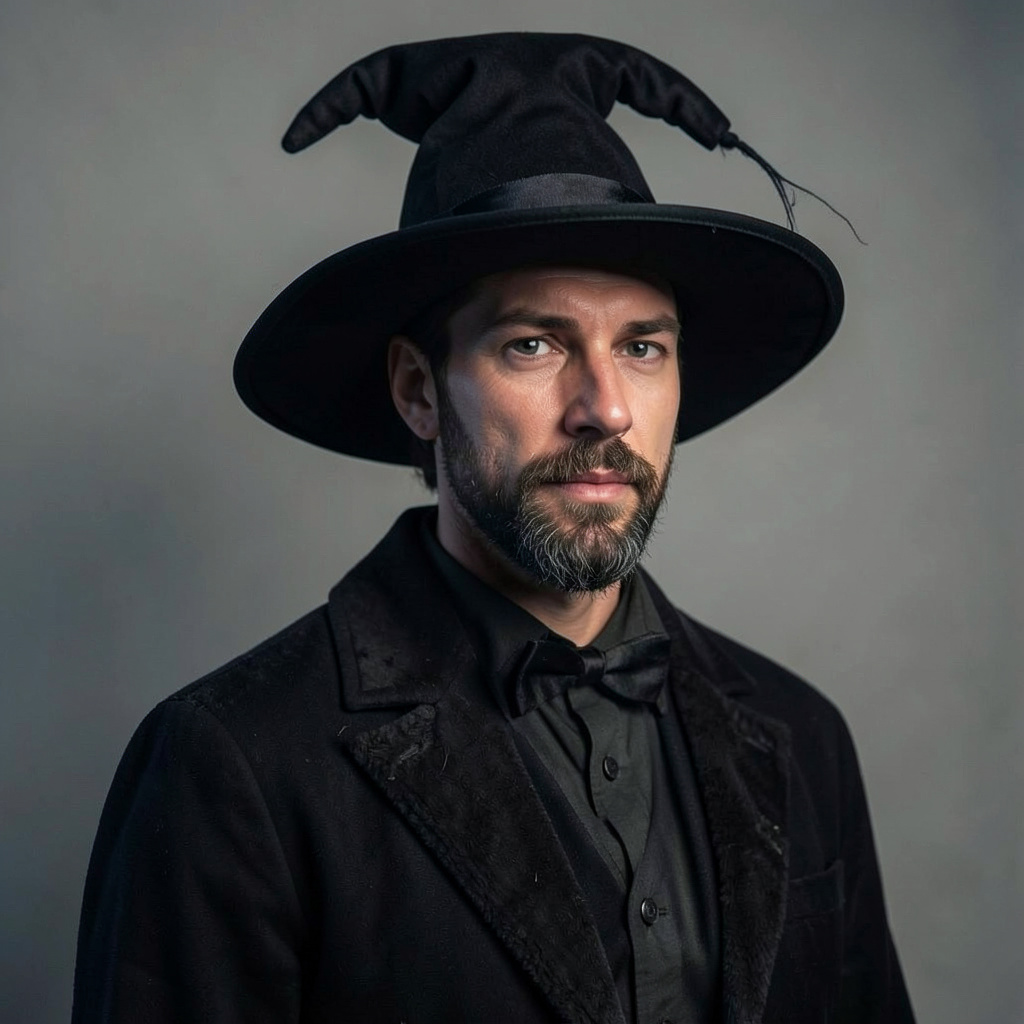 Wearing a Witches Hat Photo Style