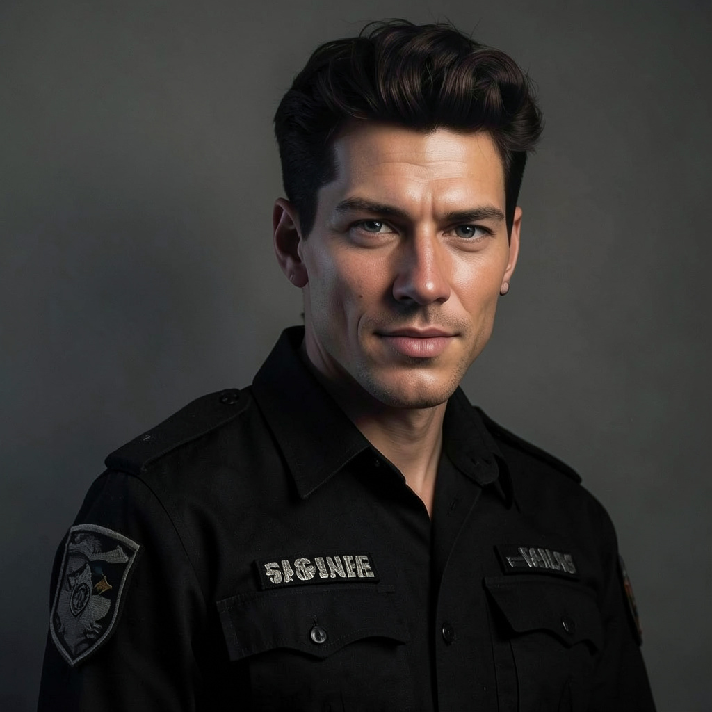 Black Vinyl Army Uniform Photo Style