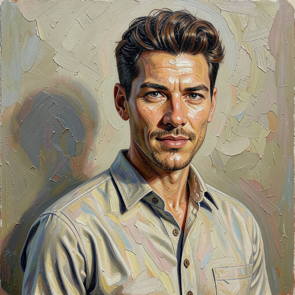 Photo Realistic Painting Combined with Impasto Photo Style