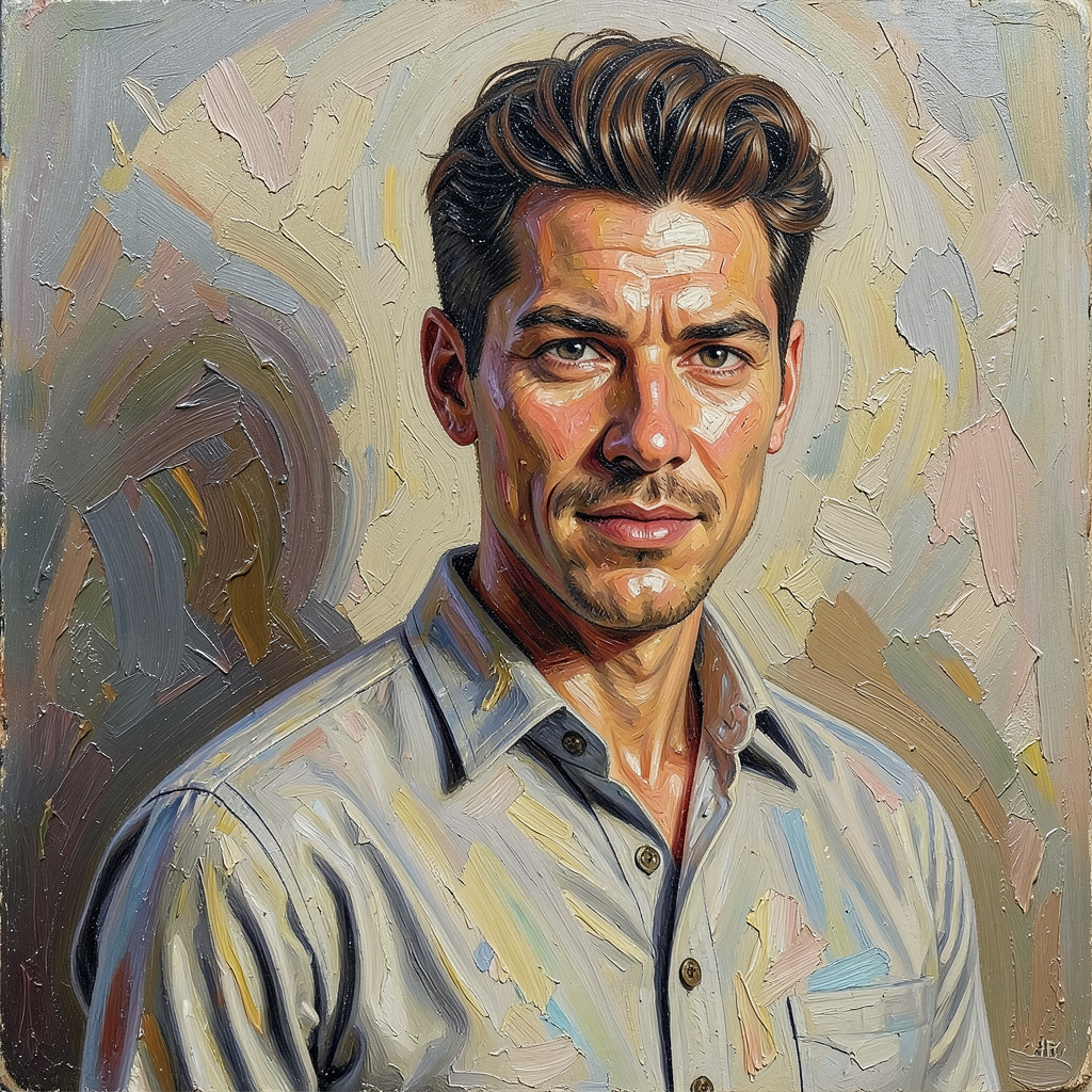 Realism Art Mixed with Impasto Photo Style